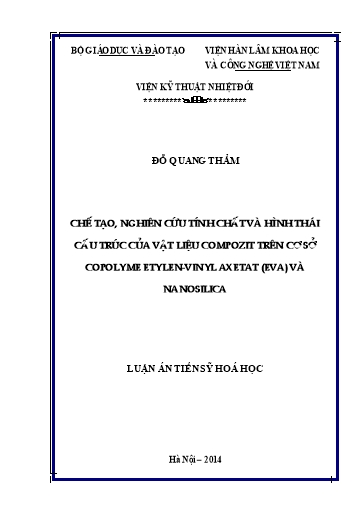 Chế tạo, nghiên cứu tính chất và hình thái cấu trúc của vật liệu compozit trên cơ sở copolyme etylen-vinyl axetat (EVA) và..