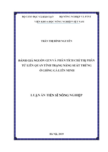 Đánh giá nguồn gen và phân tích chỉ thị phân tử liên quan tính trạng năng suất trứng ở giống gà Liên Minh