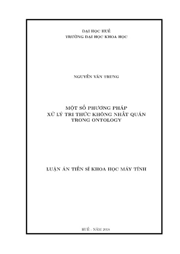 Một số phương pháp xử lý tri thức không nhất quán trong ontology