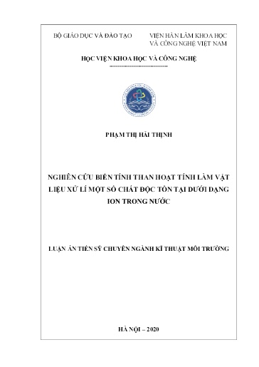 Nghiên cứu biến tính than hoạt tính làm vật liệu xử lý một số chất độc tồn tại dưới dạng ion trong nước
