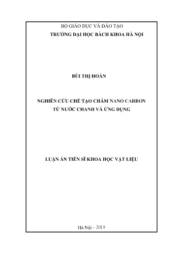 Nghiên cứu chế tạo chấm nano carbon từ nước chanh và ứng dụng