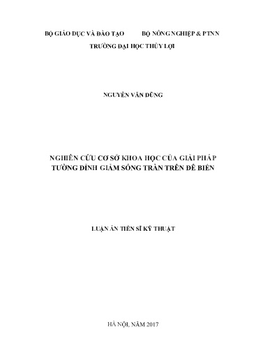 Nghiên cứu cơ sở khoa học của giải pháp tường đỉnh giảm sóng tràn trên đê biển