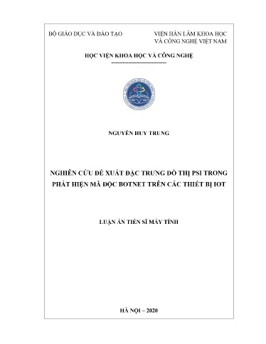 Nghiên cứu đề xuất đặc trưng đồ thị PSI trong phát hiện mã độc botnet trên các thiết bị IoT