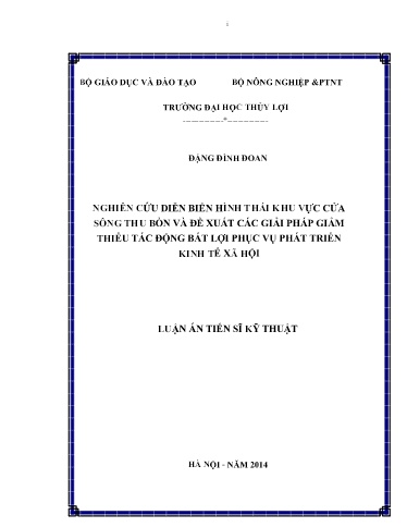 Nghiên cứu diễn biến hình thái khu vực cửa sông Thu Bồn và đề xuất các giải pháp giảm thiểu tác động bất lợi phục vụ phát..