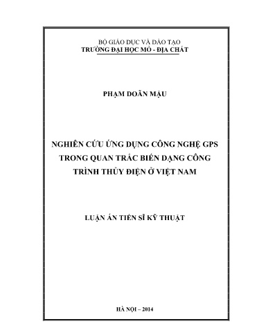 Nghiên cứu ứng dụng công nghệ GPS trong quan trắc biến dạng công trình thủy điện ở Việt Nam