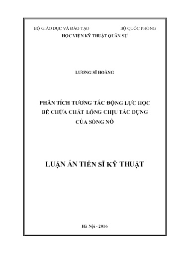 Phân tích tương tác động lực học bể chứa chất lỏng chịu tác dụng của sóng nổ