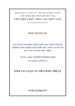Xây dựng mô hình thích hợp cho tính toán hệ thống công trình tổng hợp tiêu thoát nước đô thị vùng ảnh hưởng triều